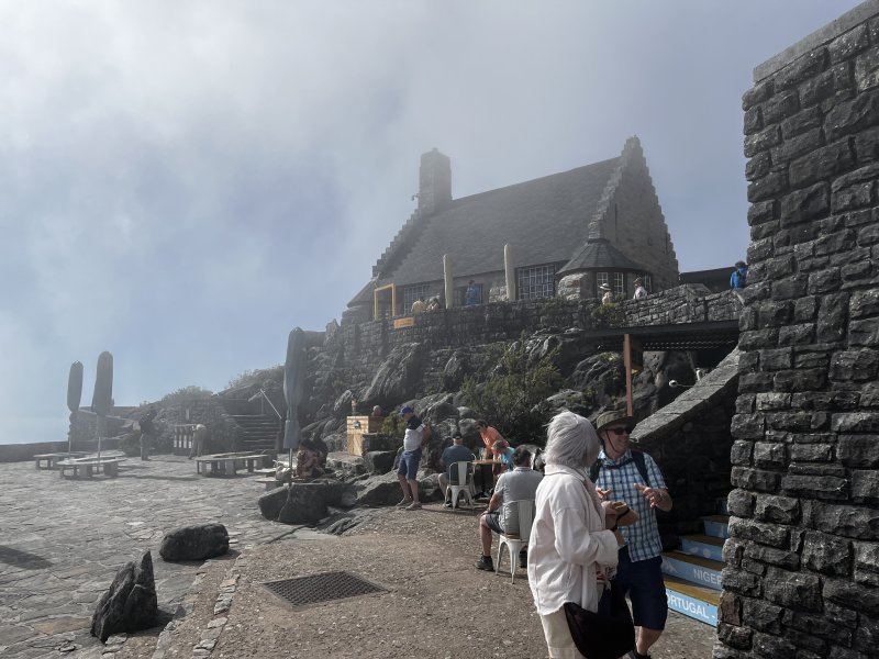 In the clouds on the top of the mountain 